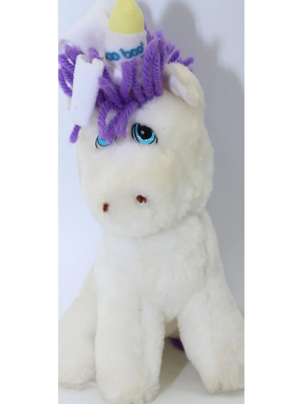 Vintage Wallace Berrie Applause Boo Boo Bunch Unicorn Plush Doll #2232 Yarn Hair